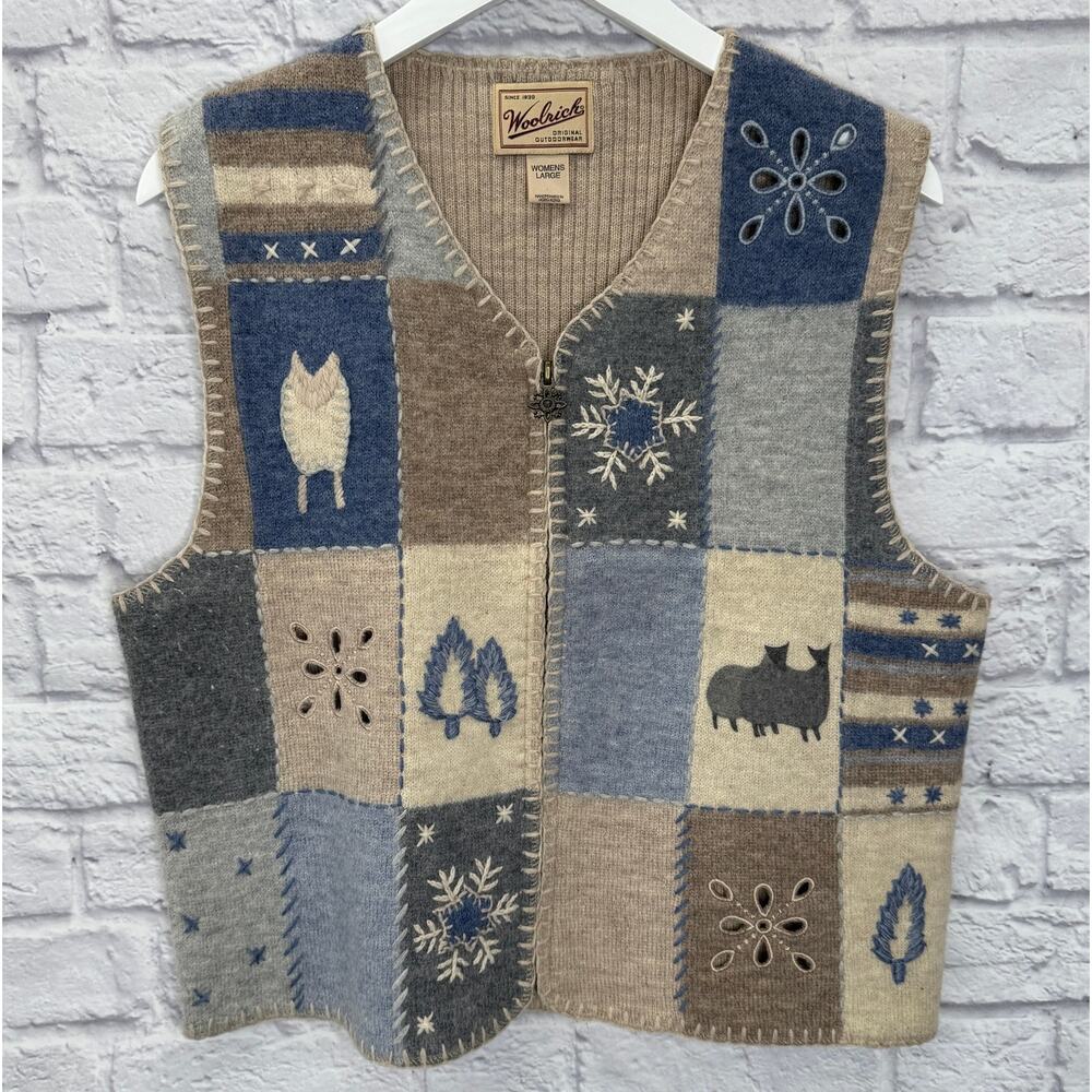 Vintage Woolrich Patchwork Winter Concept Vest Wo… - image 1